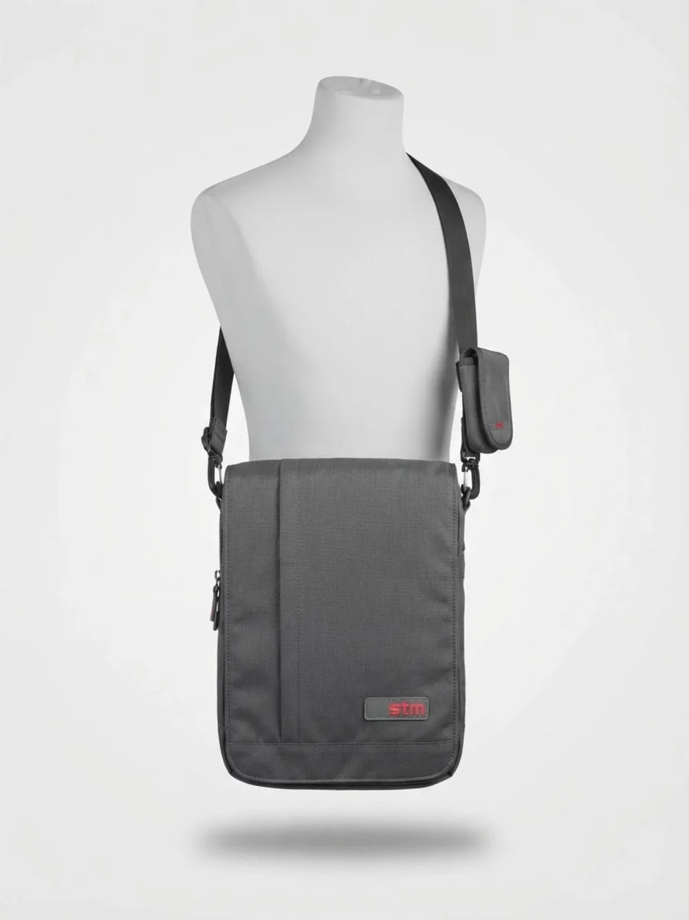 STM Goods Vertical Laptop Messenger Bag Gray Crossbody Shoulder Bag Tablet Case
